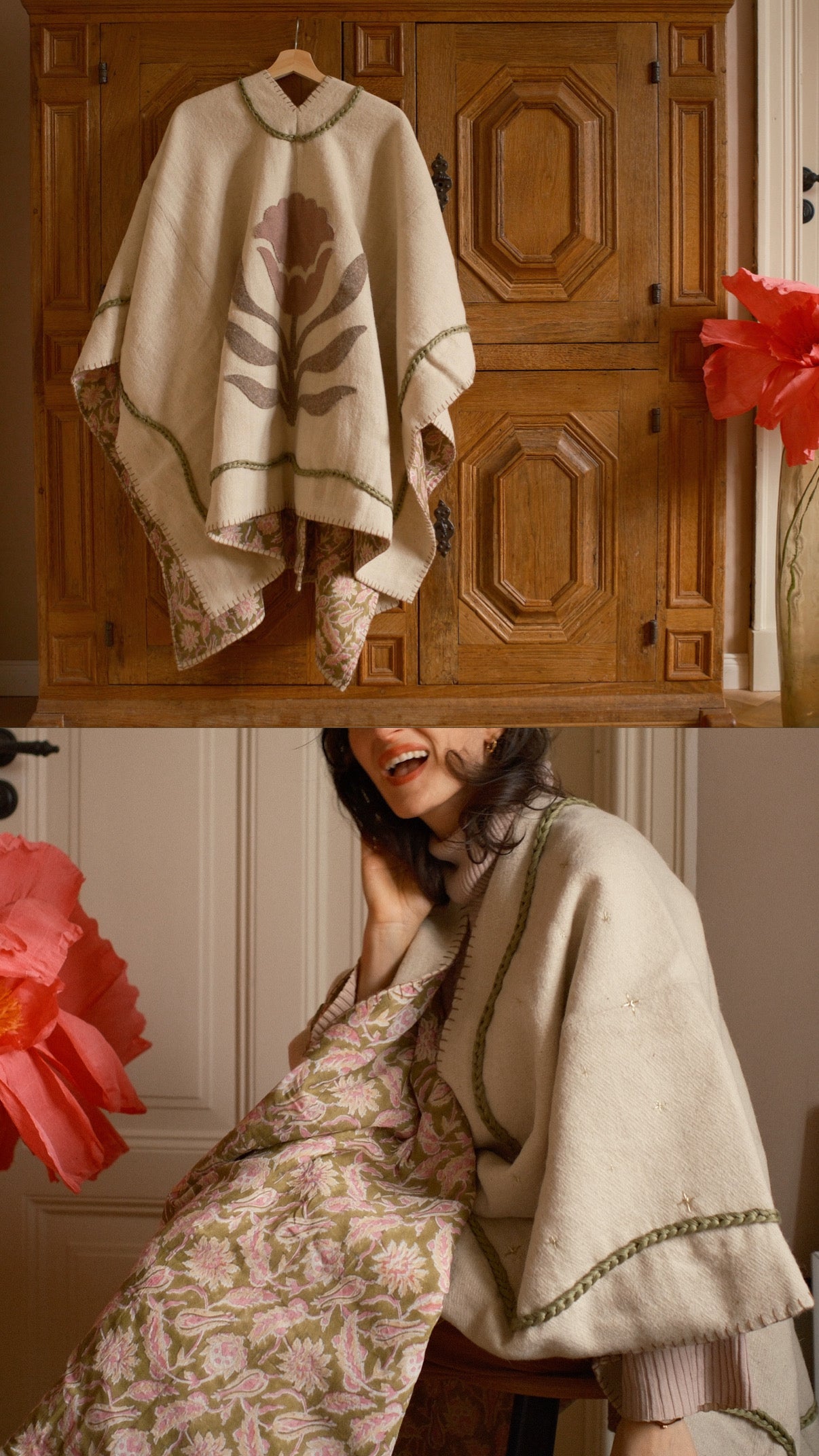 Artisan wool capes, ponchos, handmade, slow and fair produced. Sustainable luxury.